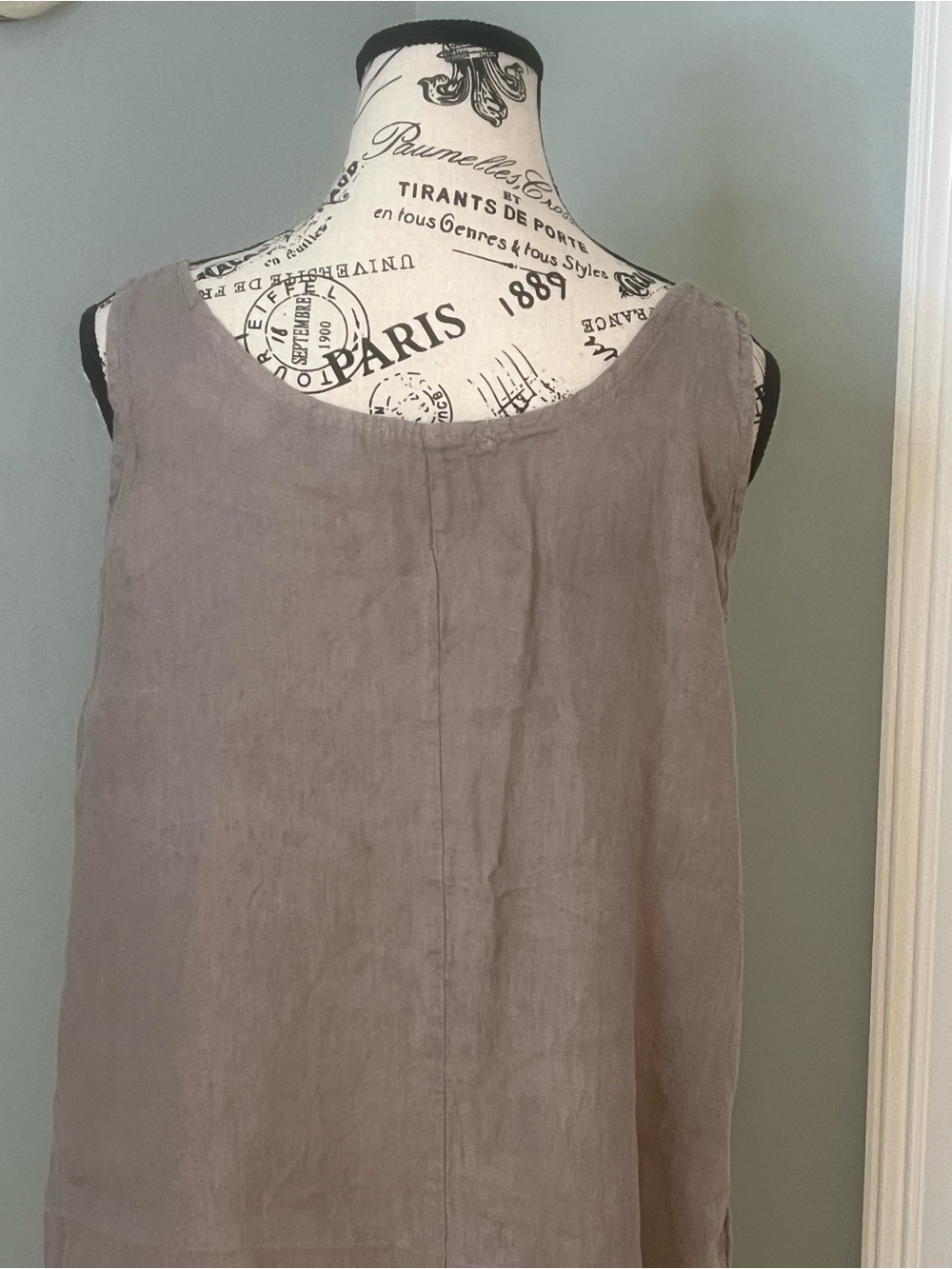 Valentina Naldi Gray sleeveless linen tank Dress | Size M | Like New - Picture 3 of 14